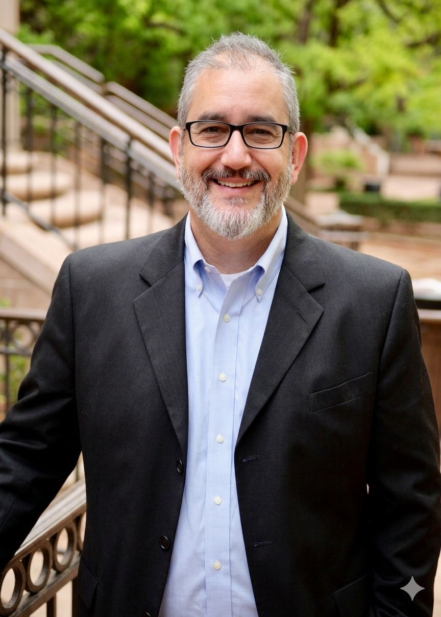 Portrait of Andy Brenits Standing In Courtyard